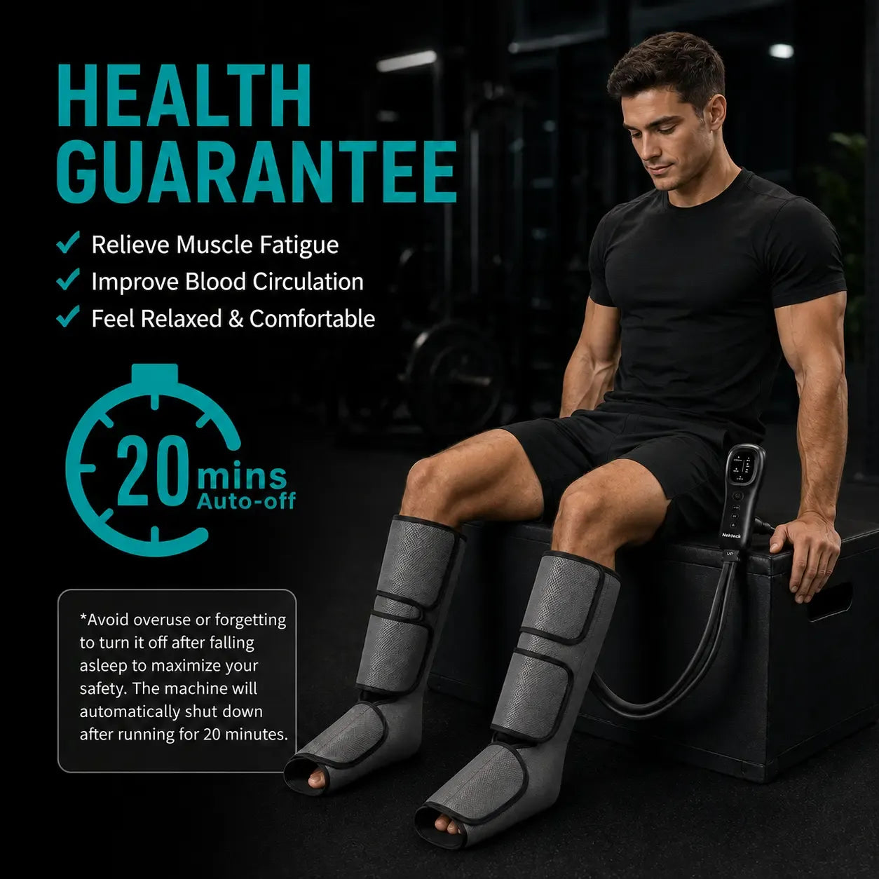 Air Compression Leg Massager with 3 Massage Levels