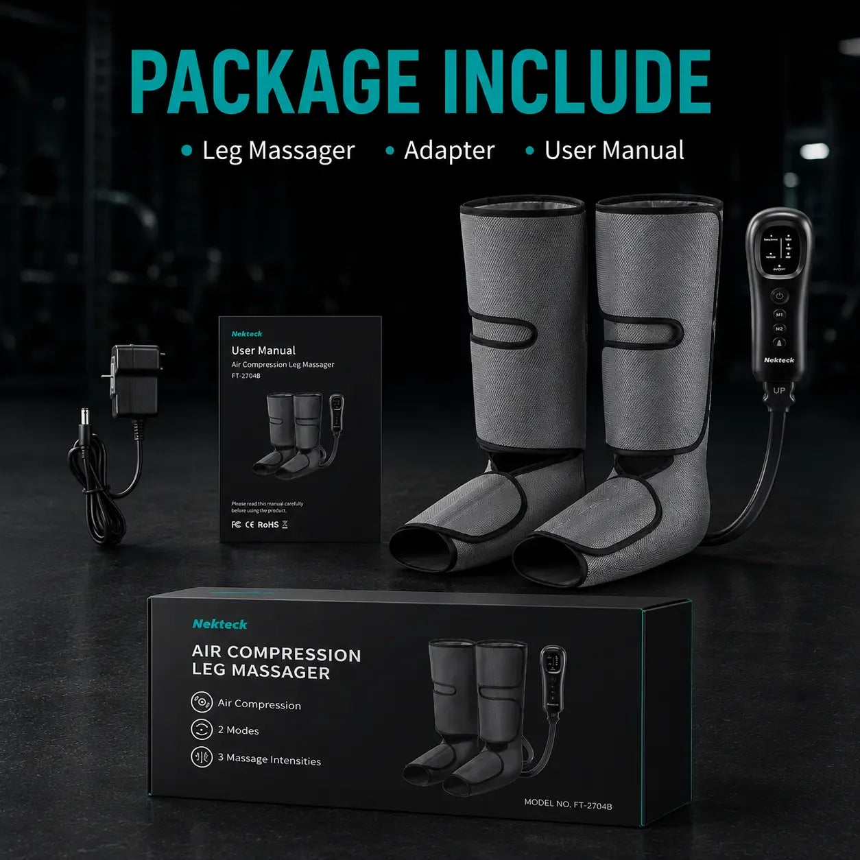 Air Compression Leg Massager with 3 Massage Levels