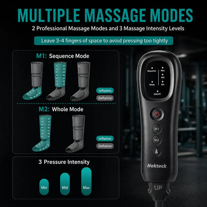 Air Compression Leg Massager with 3 Massage Levels